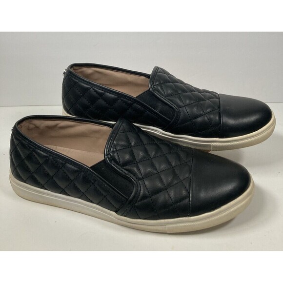 STEVE MADDEN Women’s Zaander Quilted Slip On Sneakers  Black Shoes Size 10M - Picture 2 of 7